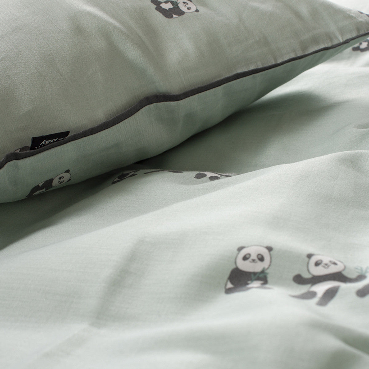 Night & Day Panda baby sengetøj mint 70x100cm