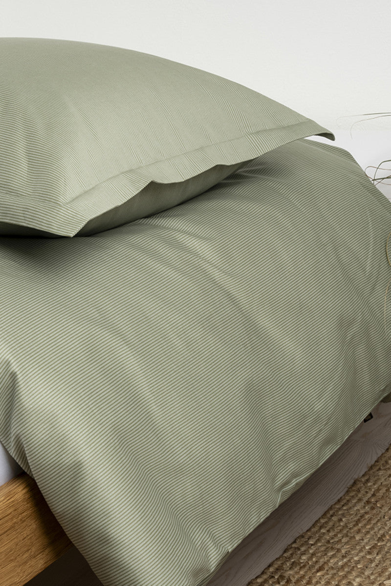Night & Day raie sengetøj grøn 140x220cm