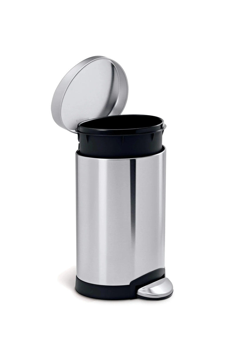 Simplehuman Rund pedalspand 6 L Brushed Steel