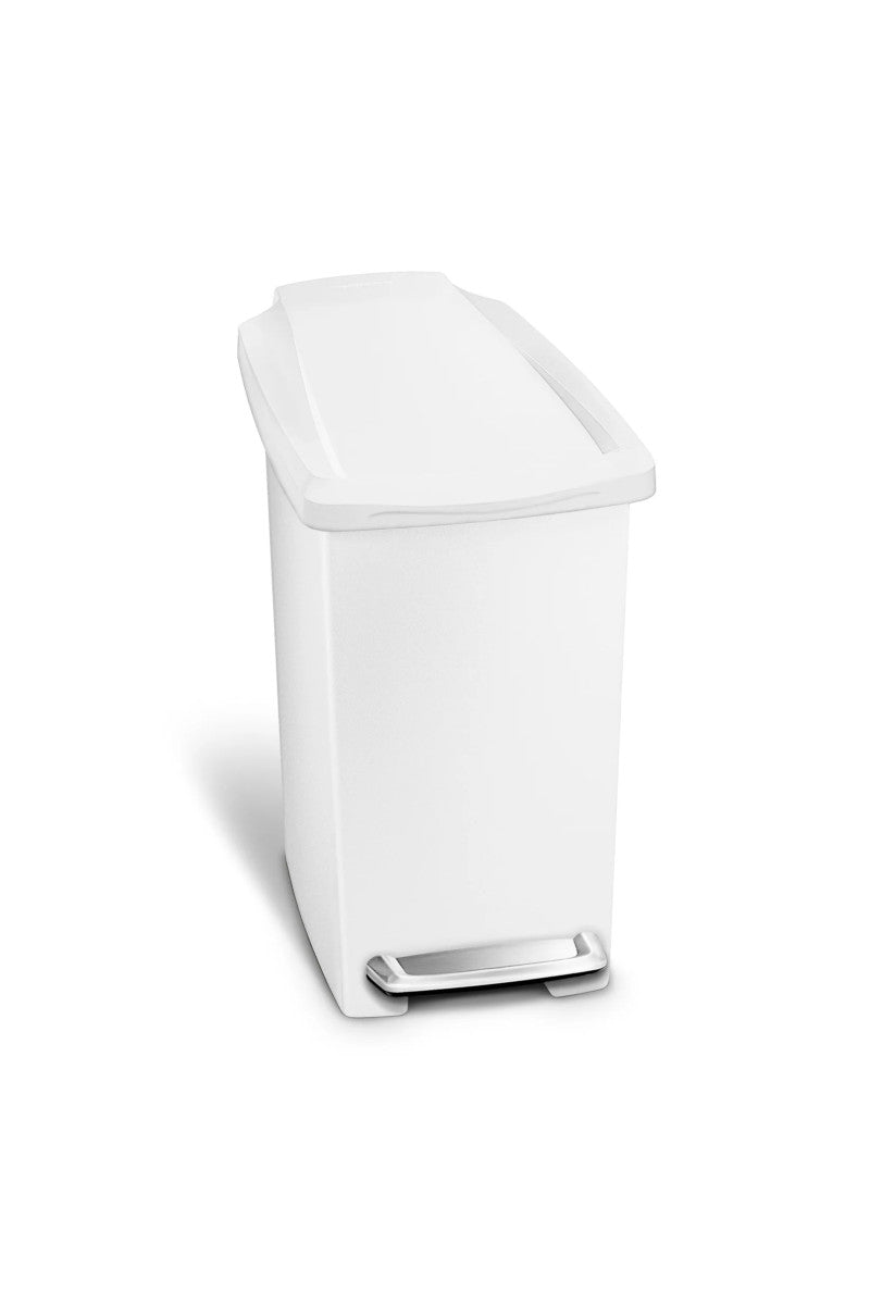 Simplehuman Smal pedalspand i plastik 10 L Hvid