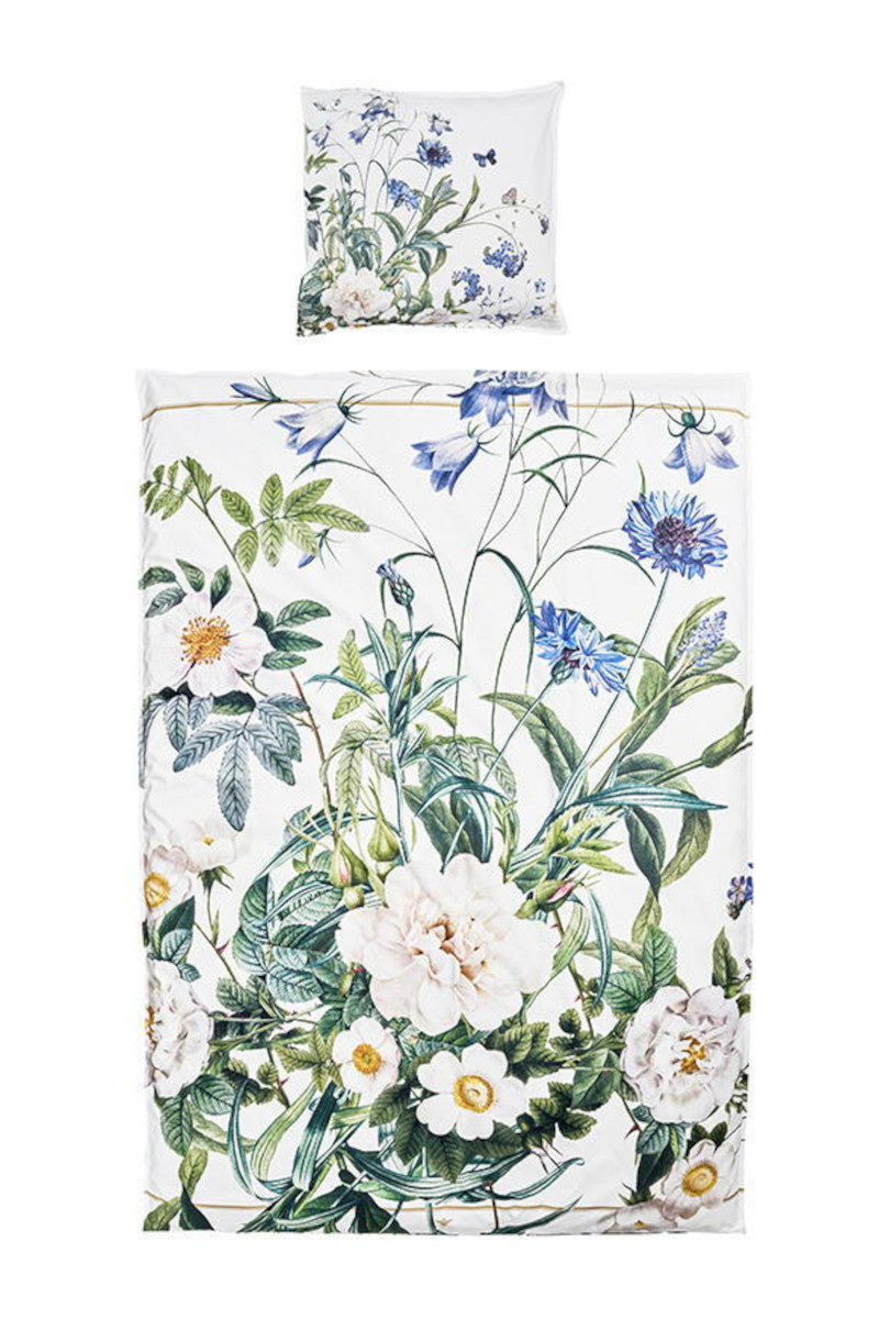 Jim Lyngvild Økologisk sengetøj Flower Garden Blue 140x220cm