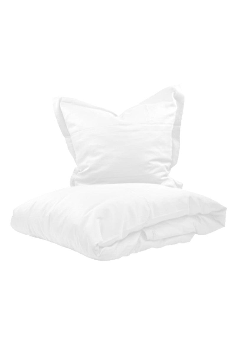 Engholm satin sengetøj ensfarvet hvid