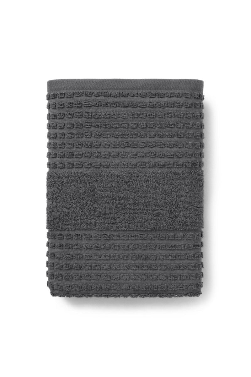 Juna Check Håndklæde mørk grå 50x100cm