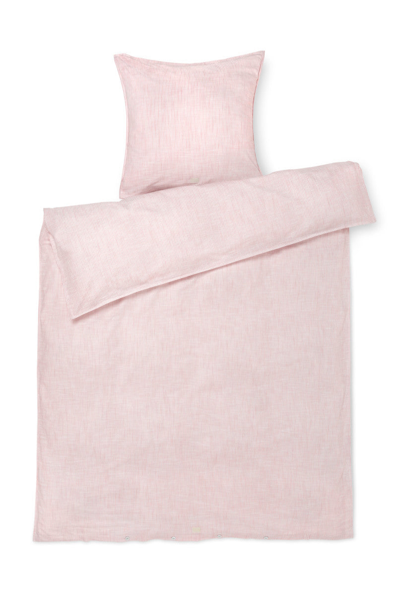 Juna sengetøj Monochrome lines rosa/hvid 140x200cm