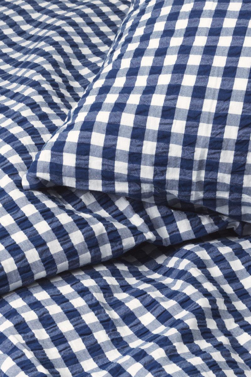 Bæk&Bølge sengetøj mørk blå/hvid